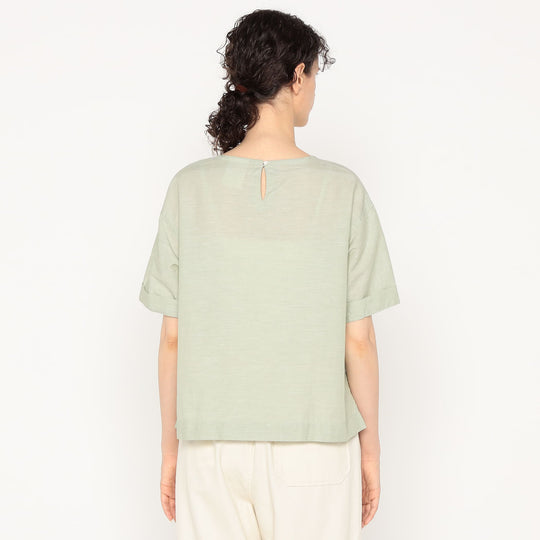 Women's Cotton Linen Slub Pullover Blouse