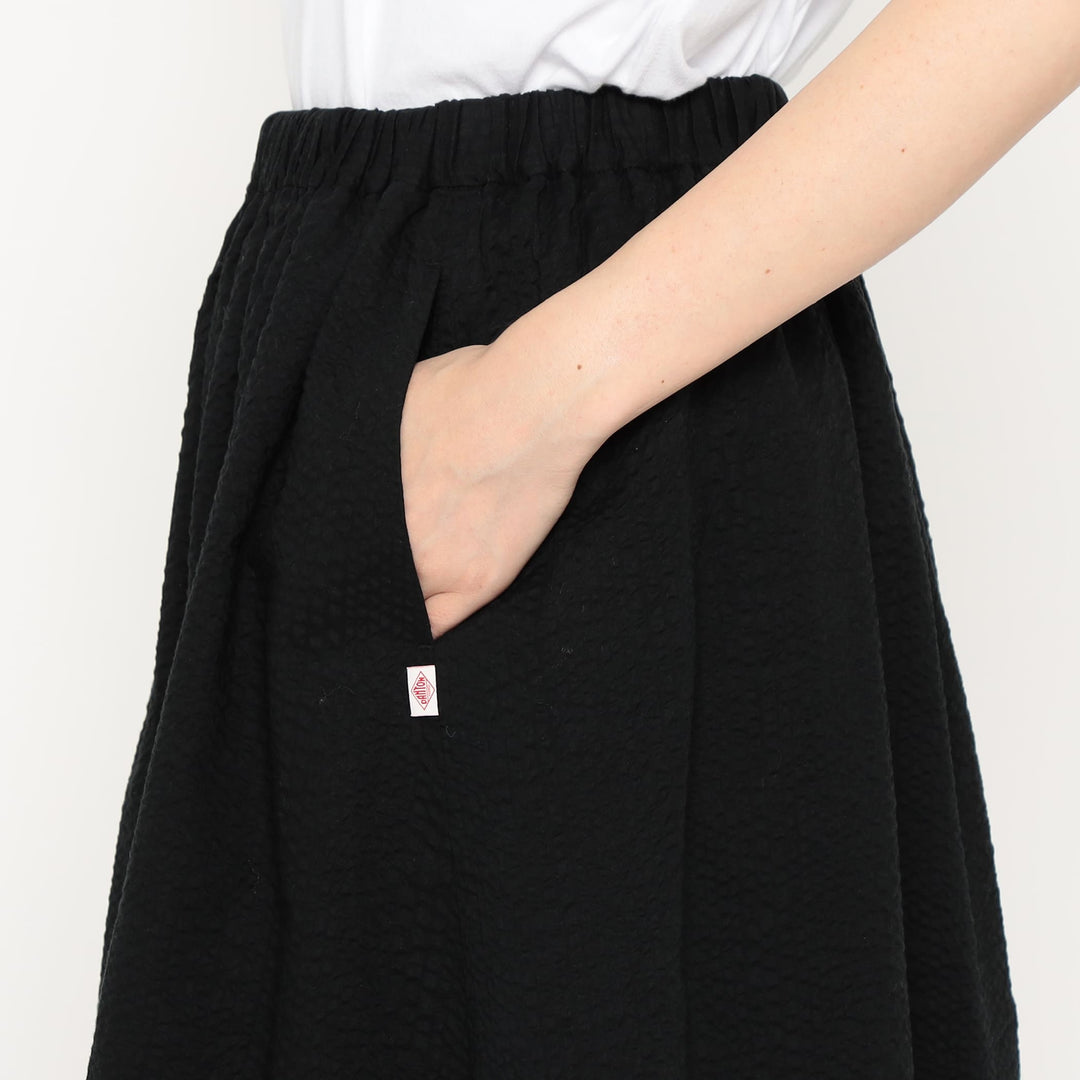 Women's Seersucker Gather Skirt