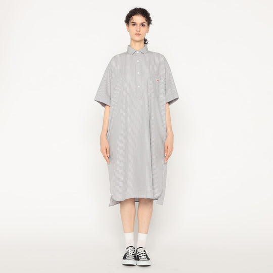 Women's Cotton Poplin Pullover Shirt Dress Plaid