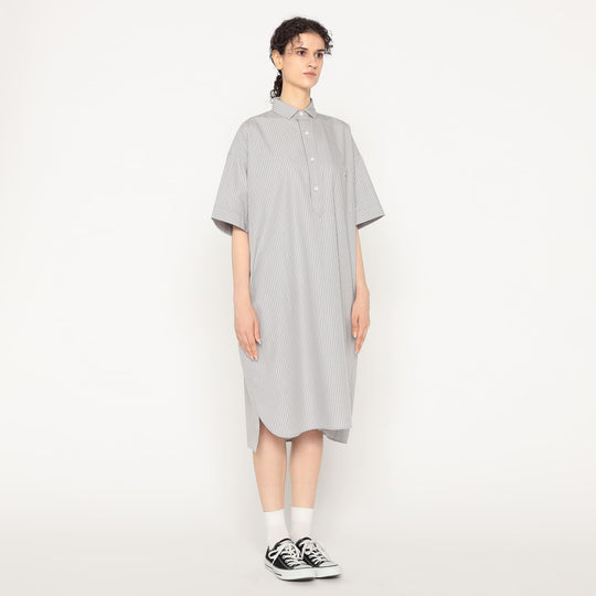 Women's Cotton Poplin Pullover Shirt Dress Plaid