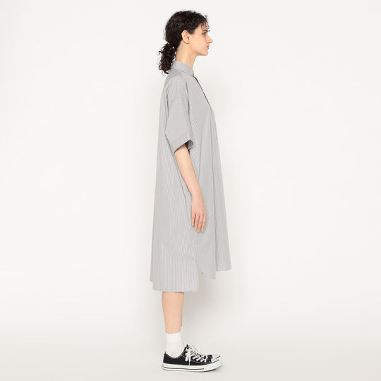 Women's Cotton Poplin Pullover Shirt Dress Plaid