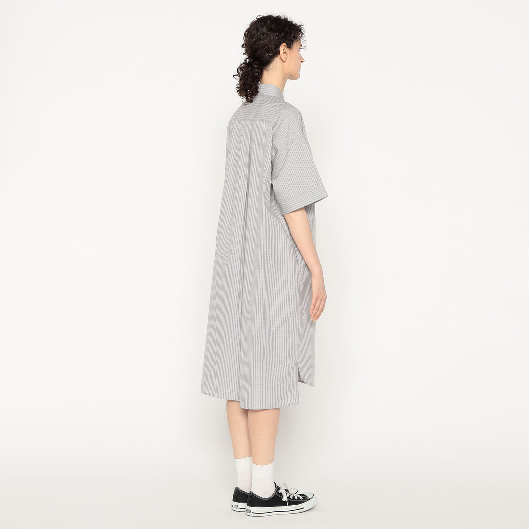 Women's Cotton Poplin Pullover Shirt Dress Plaid
