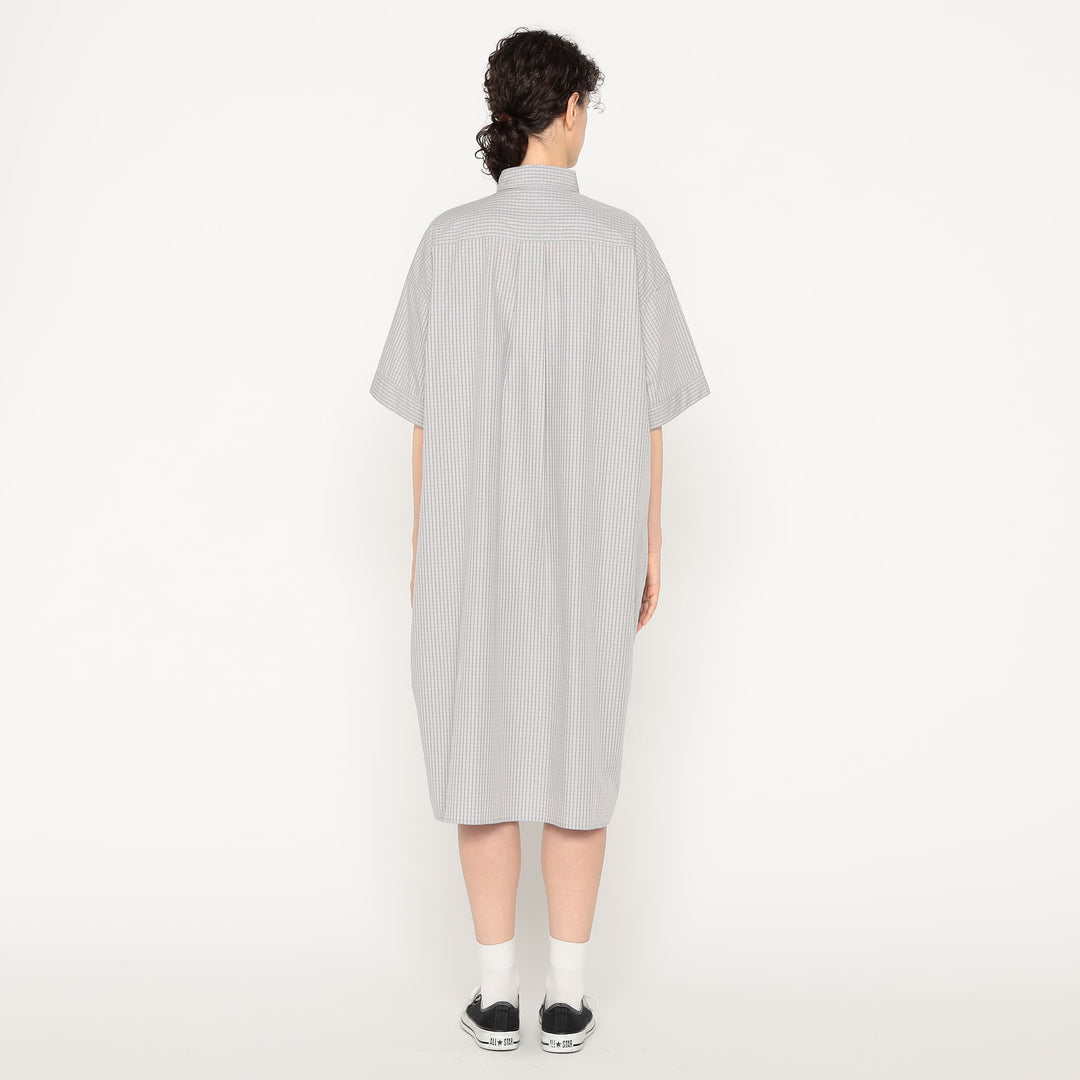 Women's Cotton Poplin Pullover Shirt Dress Plaid