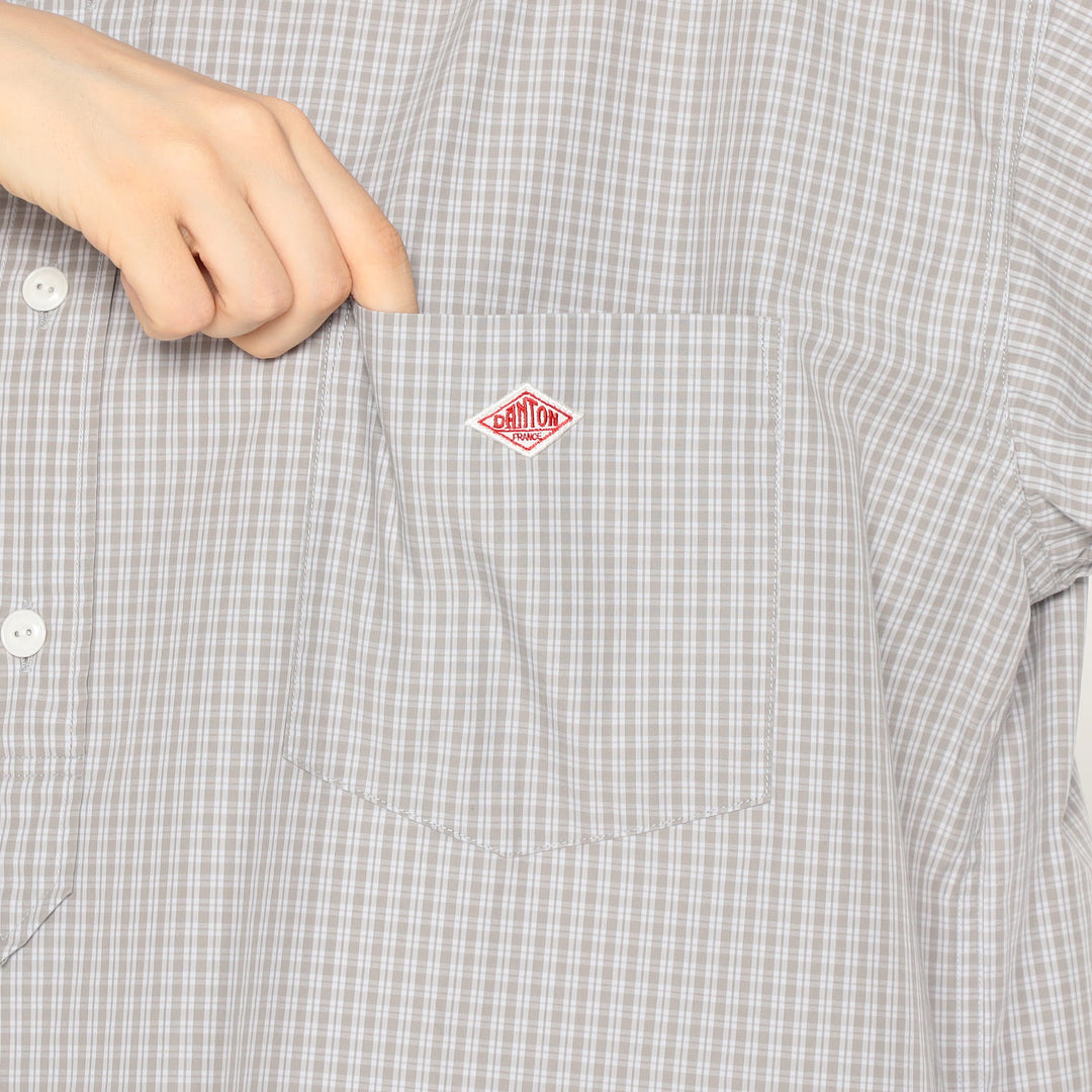 Women's Cotton Poplin Pullover Shirt Dress Plaid