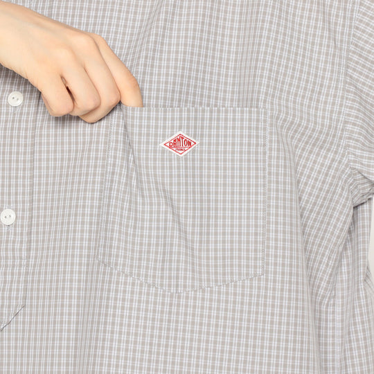 Women's Cotton Poplin Pullover Shirt Dress Plaid