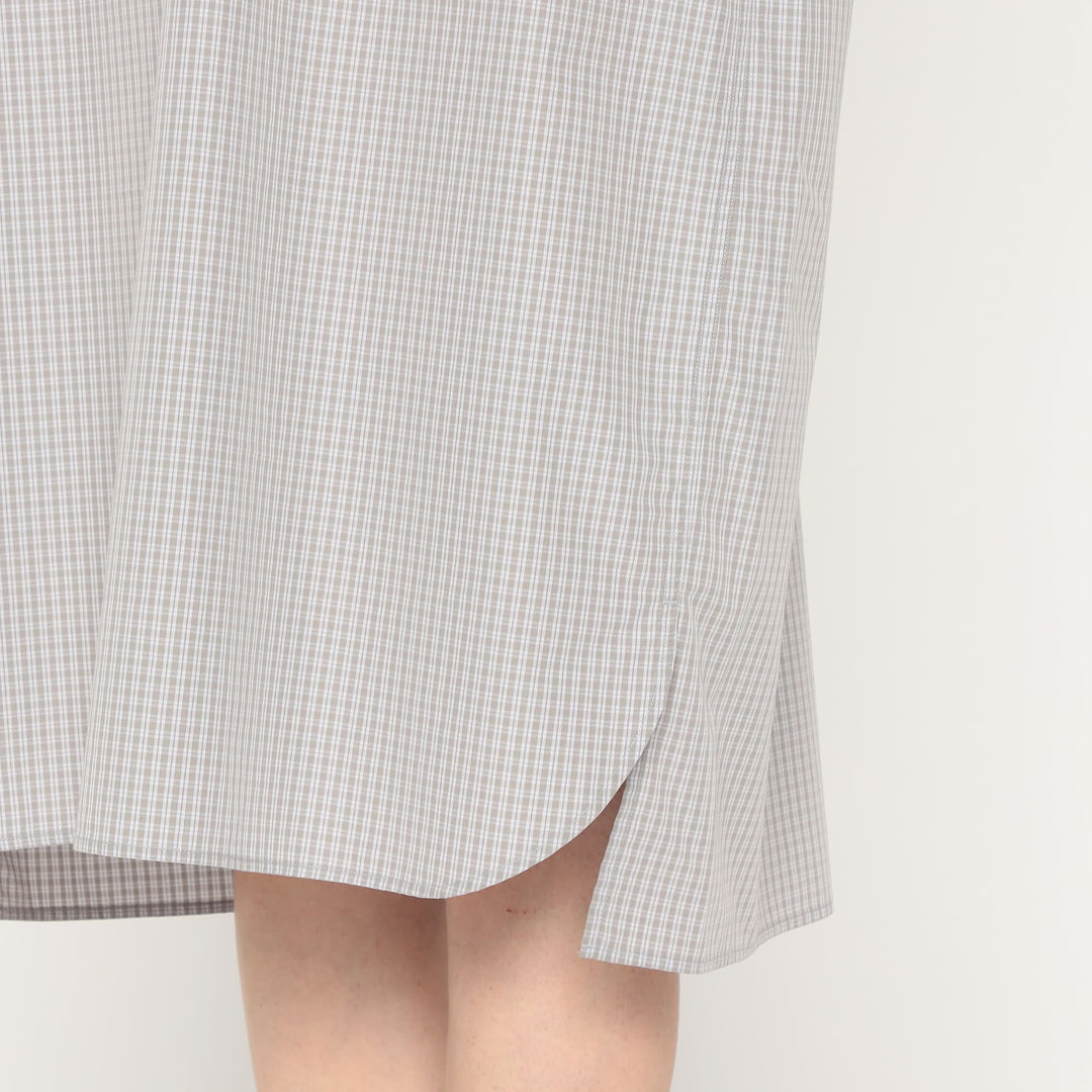 Women's Cotton Poplin Pullover Shirt Dress Plaid