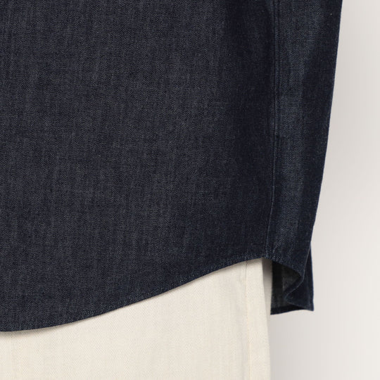 Men's Denim Dungaree Short Sleeve Button-Down Shirt