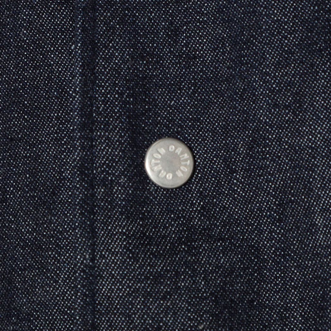 Men's Denim Dungaree Short Sleeve Button-Down Shirt