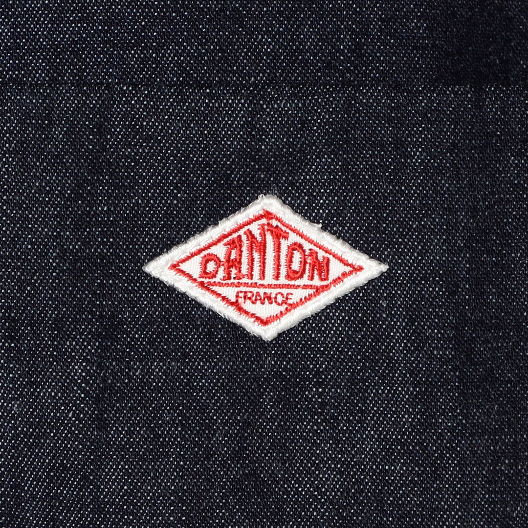 Men's Denim Dungaree Short Sleeve Button-Down Shirt