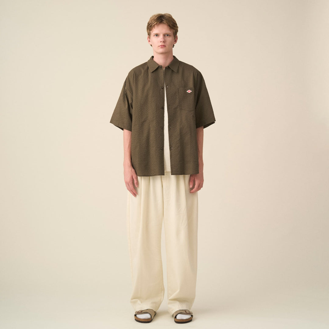 Men's Seersucker Short Sleeve Work Shirt