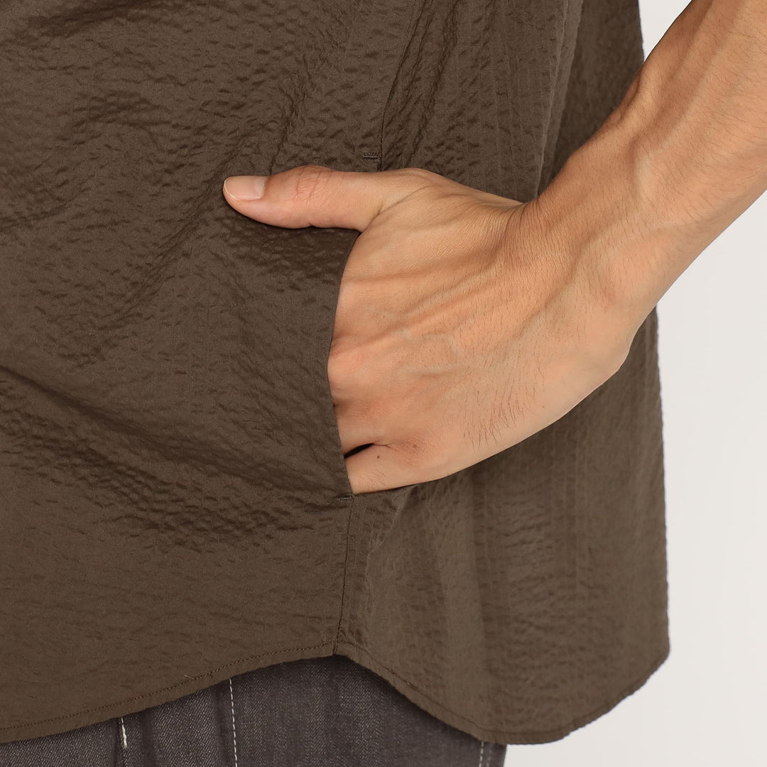 Men's Seersucker Short Sleeve Work Shirt