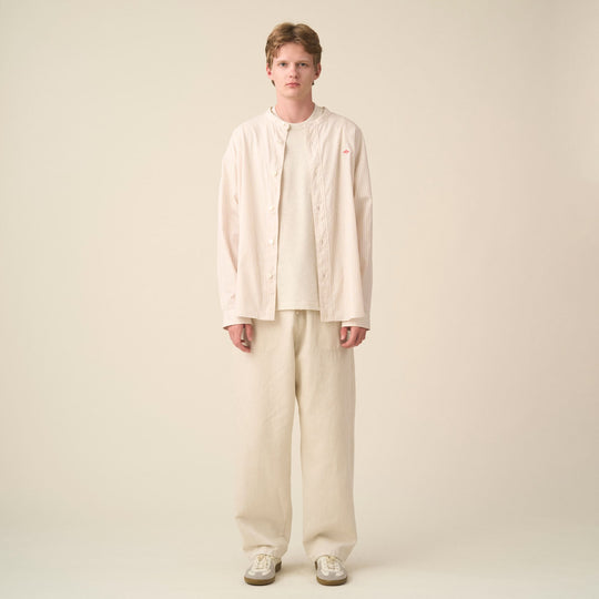 Men's Cotton Poplin Band Collar Shirt