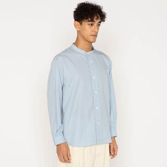 Men's Cotton Poplin Band Collar Shirt