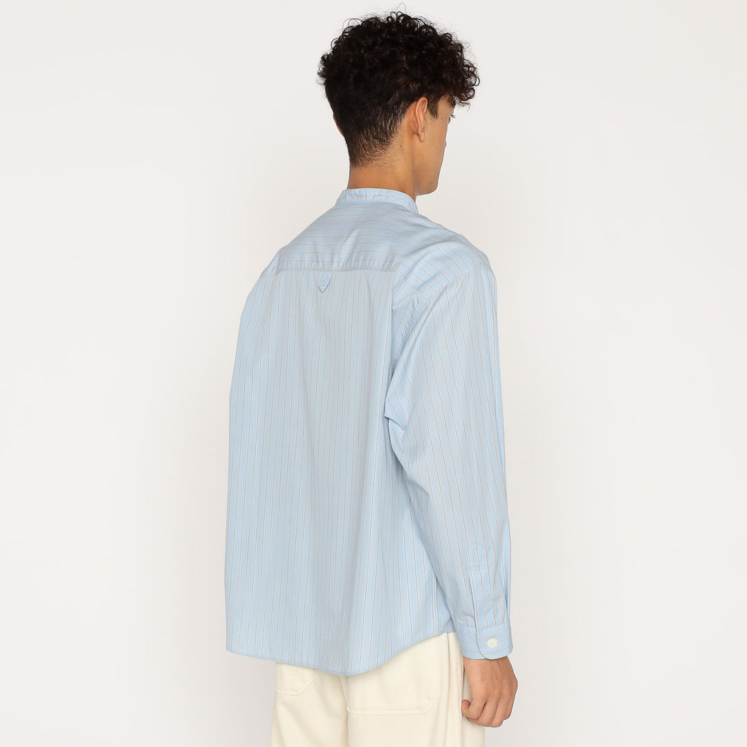Men's Cotton Poplin Band Collar Shirt