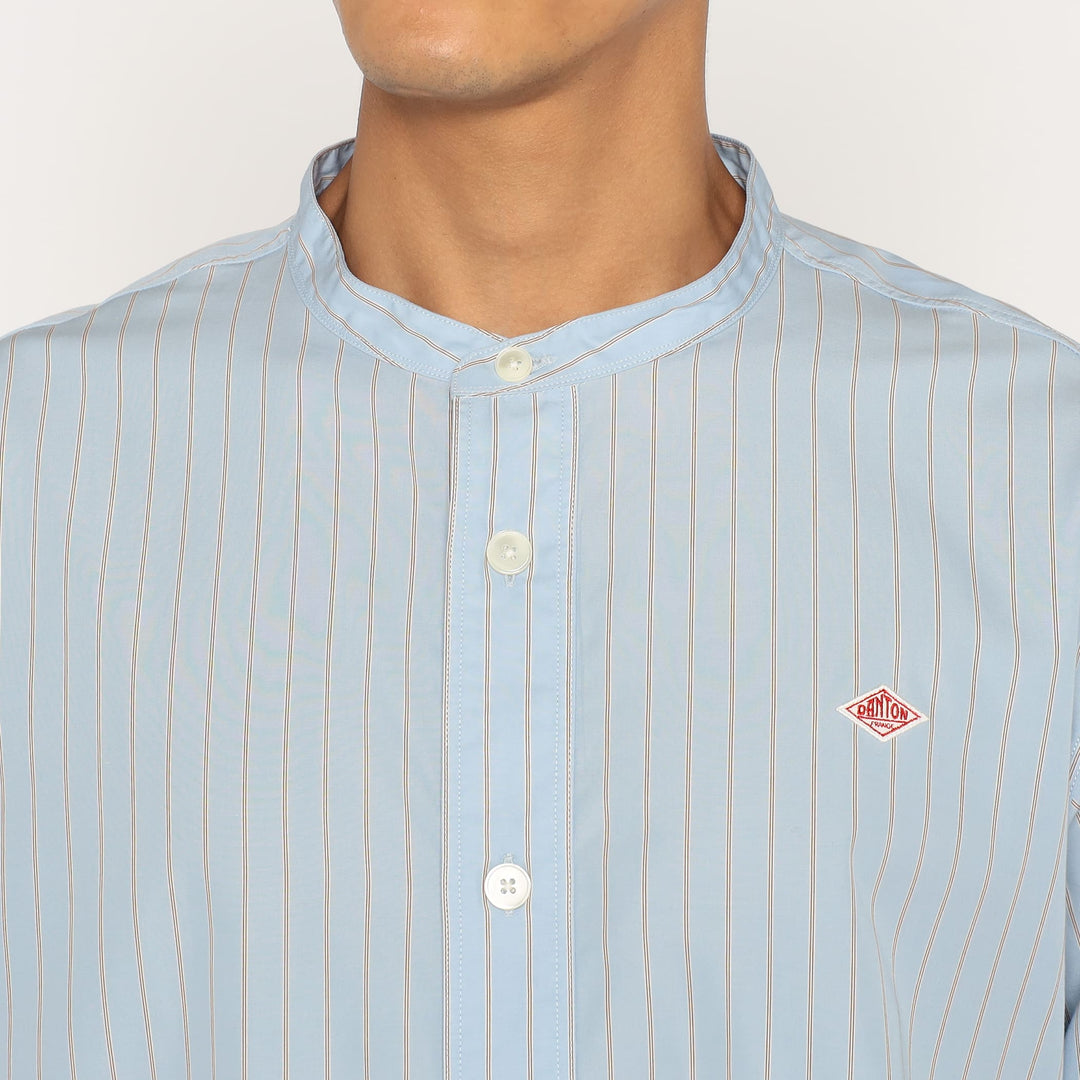 Men's Cotton Poplin Band Collar Shirt