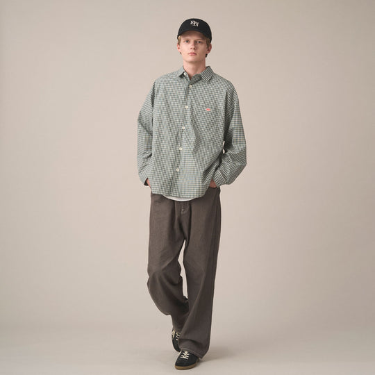 Men's Color Denim Belted Easy Pants