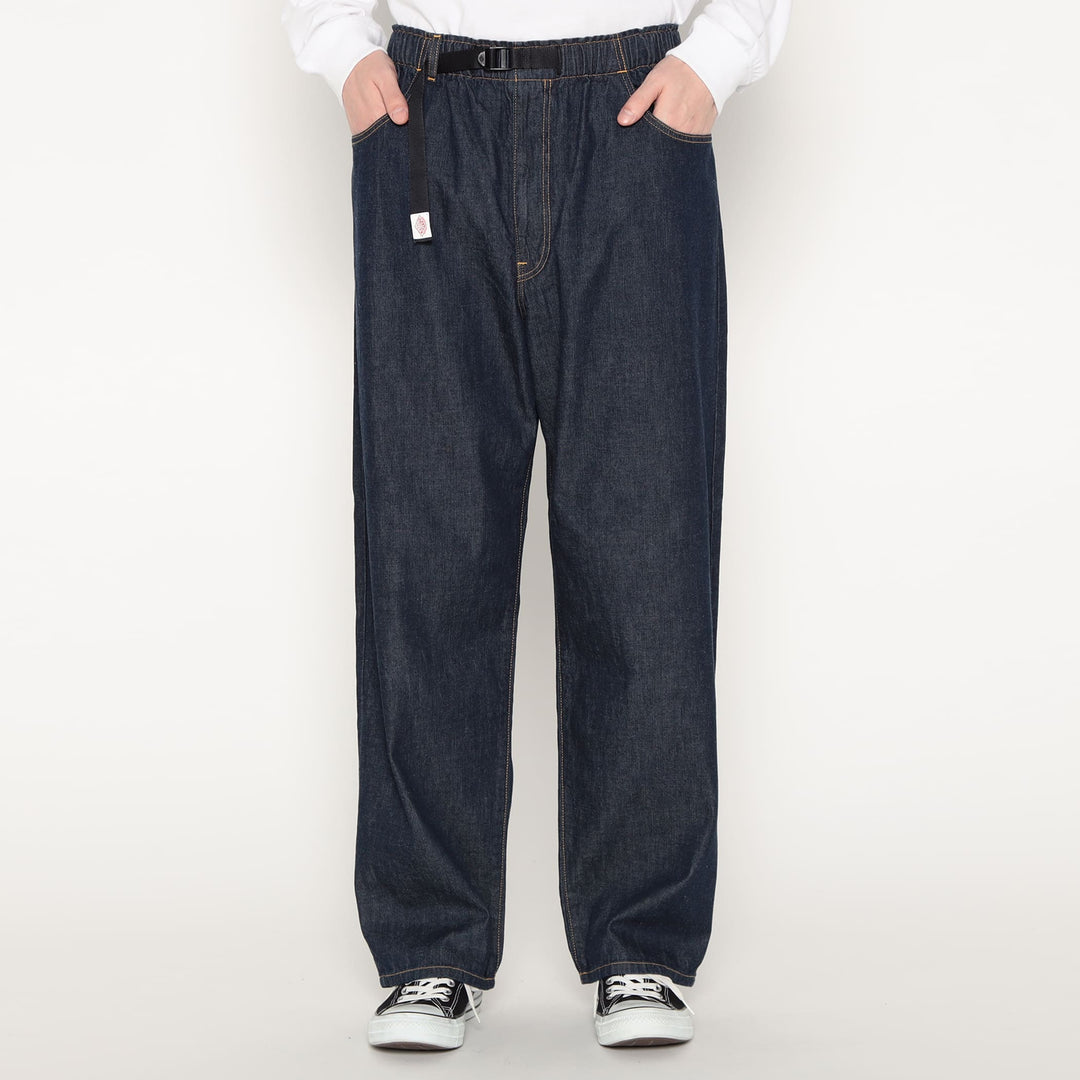 Men's Color Denim Belted Easy Pants