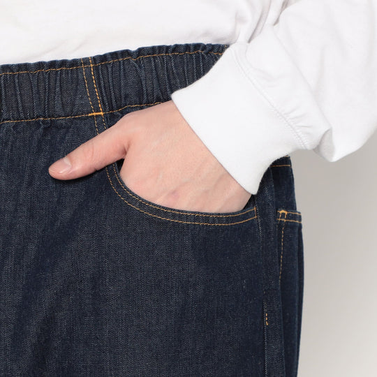 Men's Color Denim Belted Easy Pants