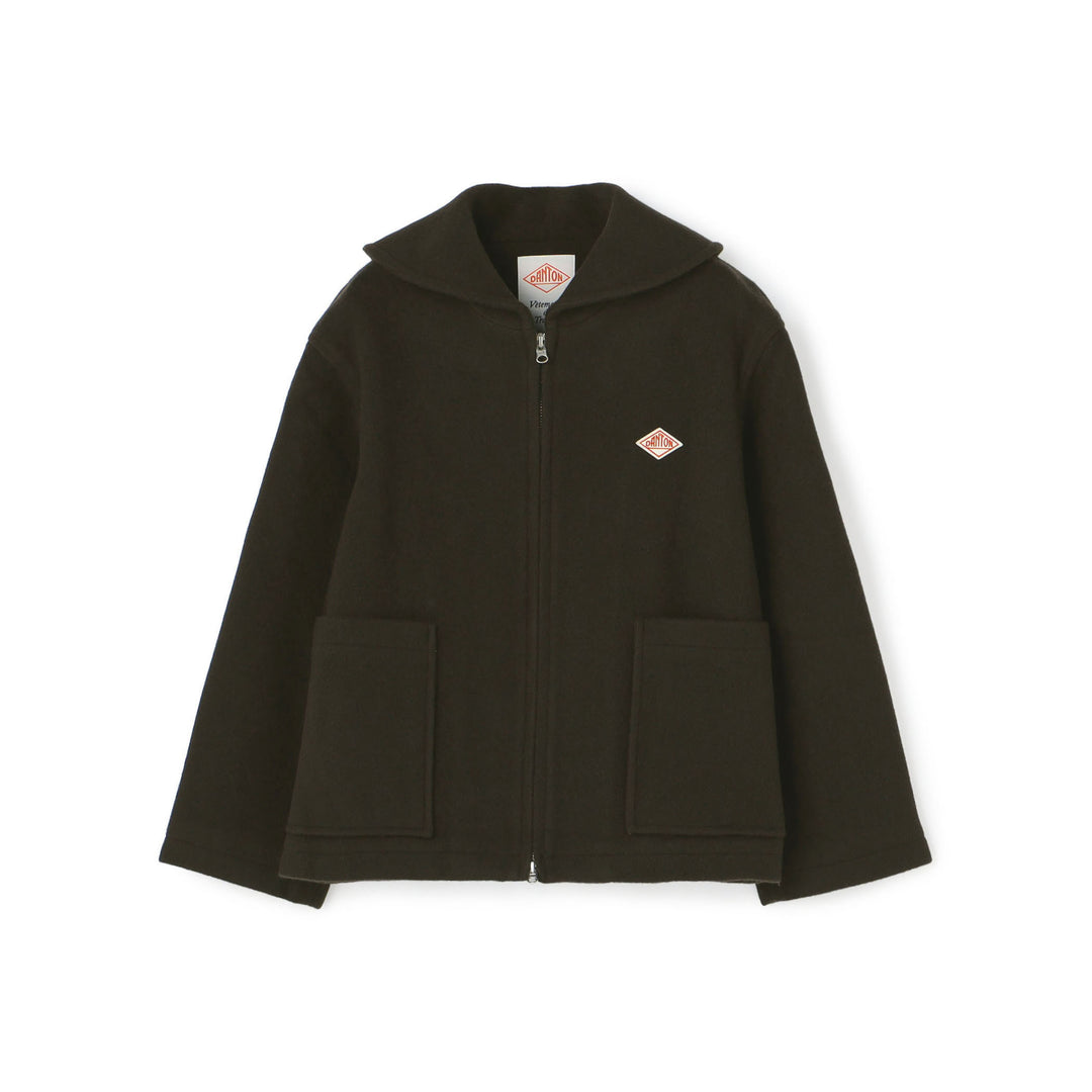 Women's Wool Melton Round Collar Jacket