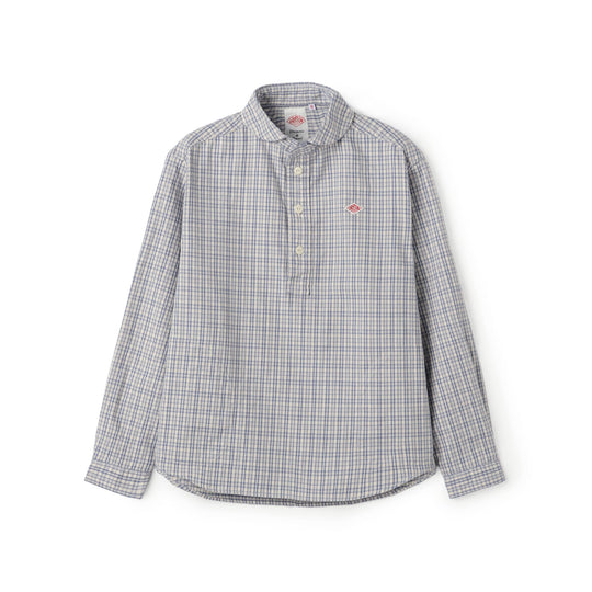 Women's Brushed Twill Round Collar Pullover Shirt - Check