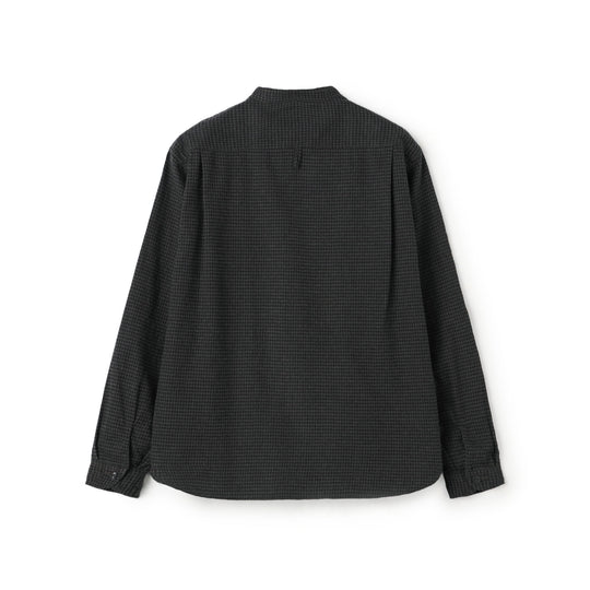 Women's Flannel Band Collar Shirt - Check