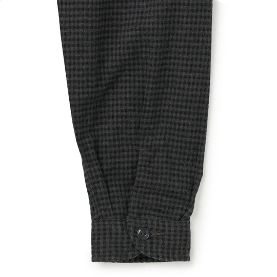 Women's Flannel Band Collar Shirt - Check