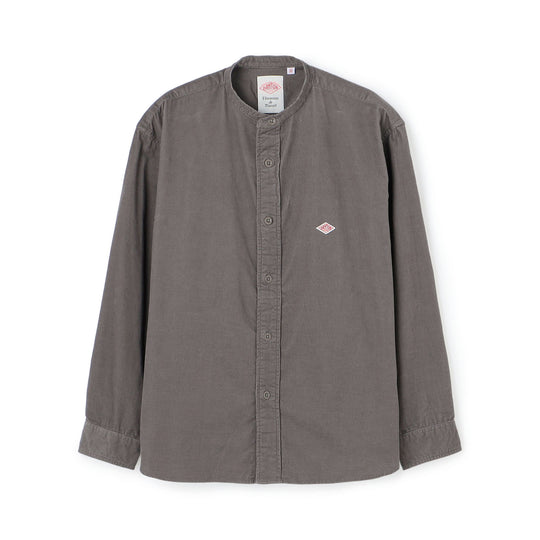 Women's Corduroy Band Collar Shirt