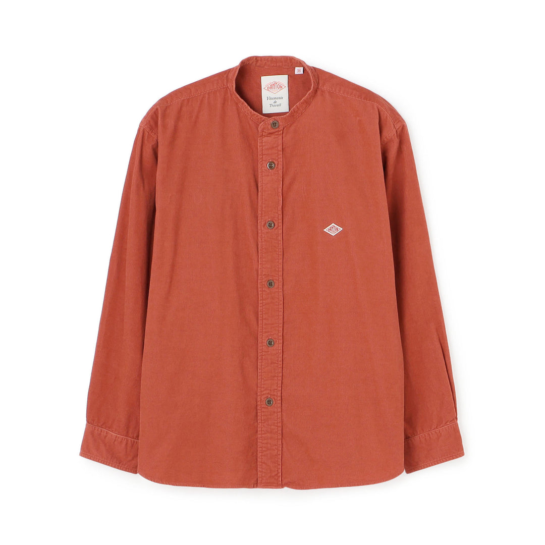Women's Corduroy Band Collar Shirt