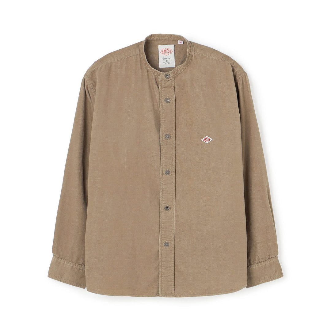 Women's Corduroy Band Collar Shirt