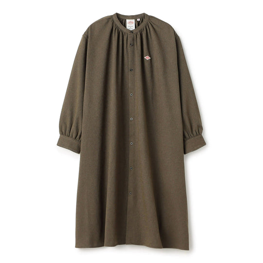 Women's Wool-Like Twill Gathered Shirt Dress
