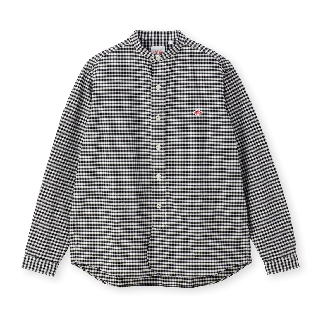 Men's Oxford Band Collar Shirt Pattern