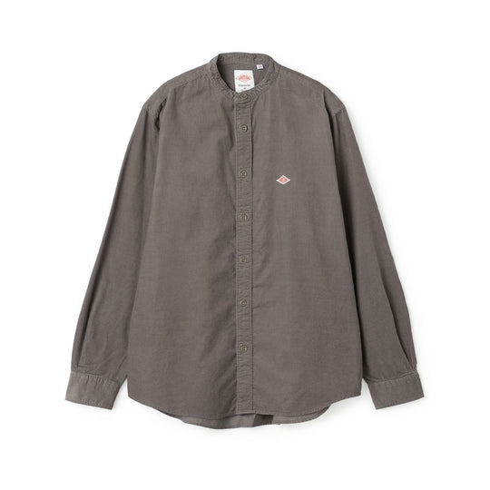 Men's Corduroy Band Collar Shirt