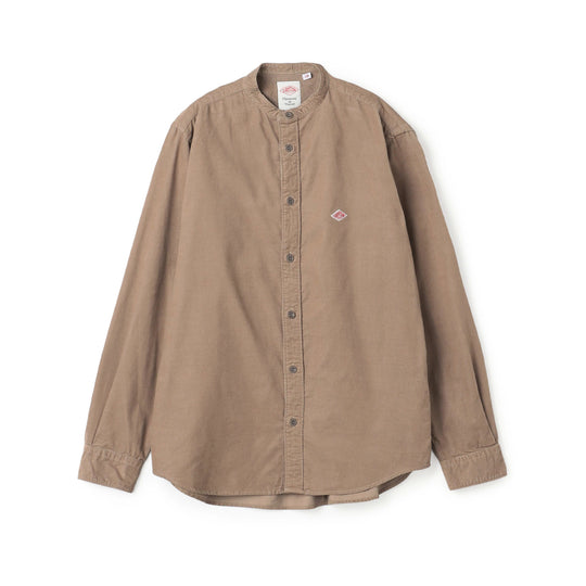 Men's Corduroy Band Collar Shirt